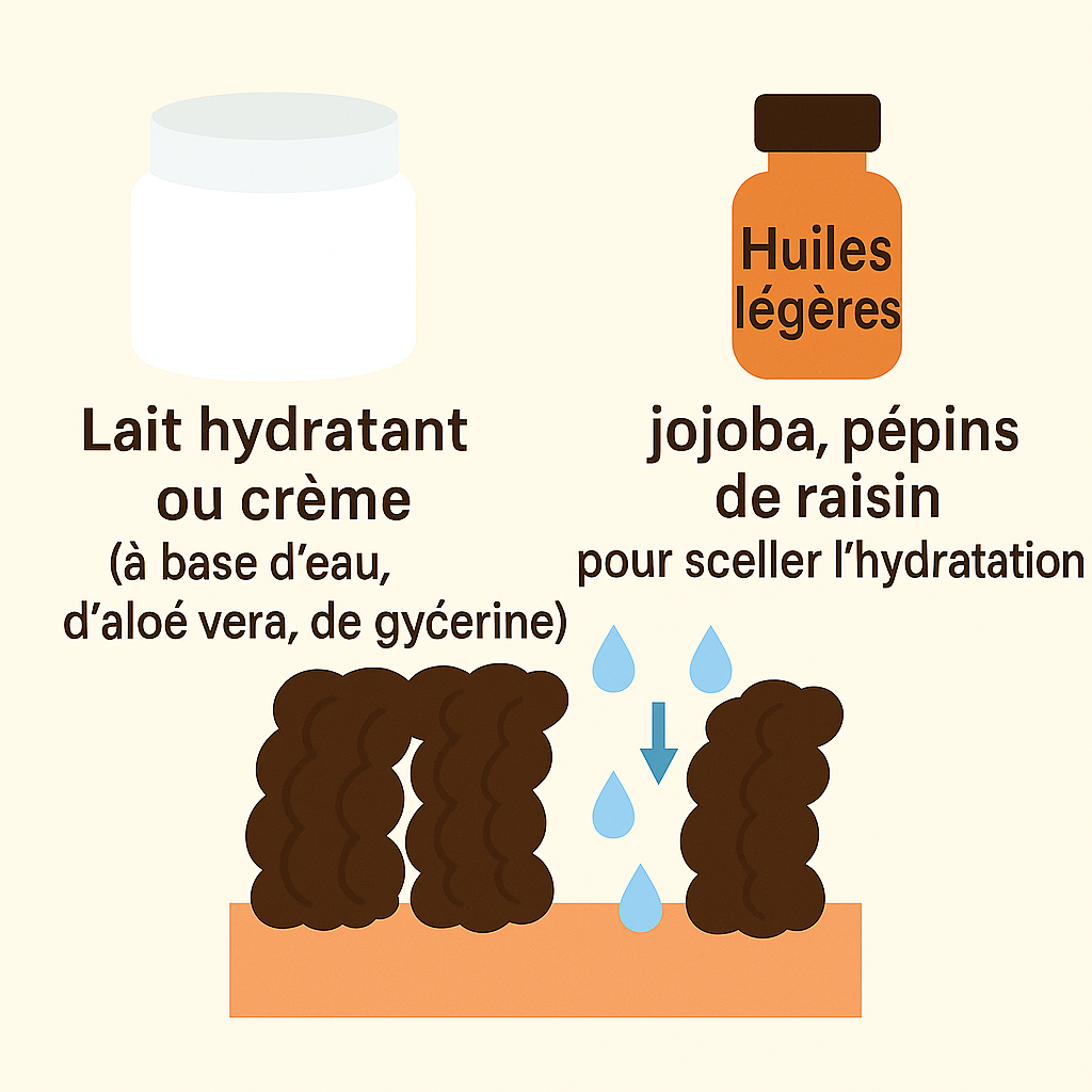 Hydratation cheveux faible porosité Hydrater des cheveux faible porosité avec une crème ou un lait puis une huile légère