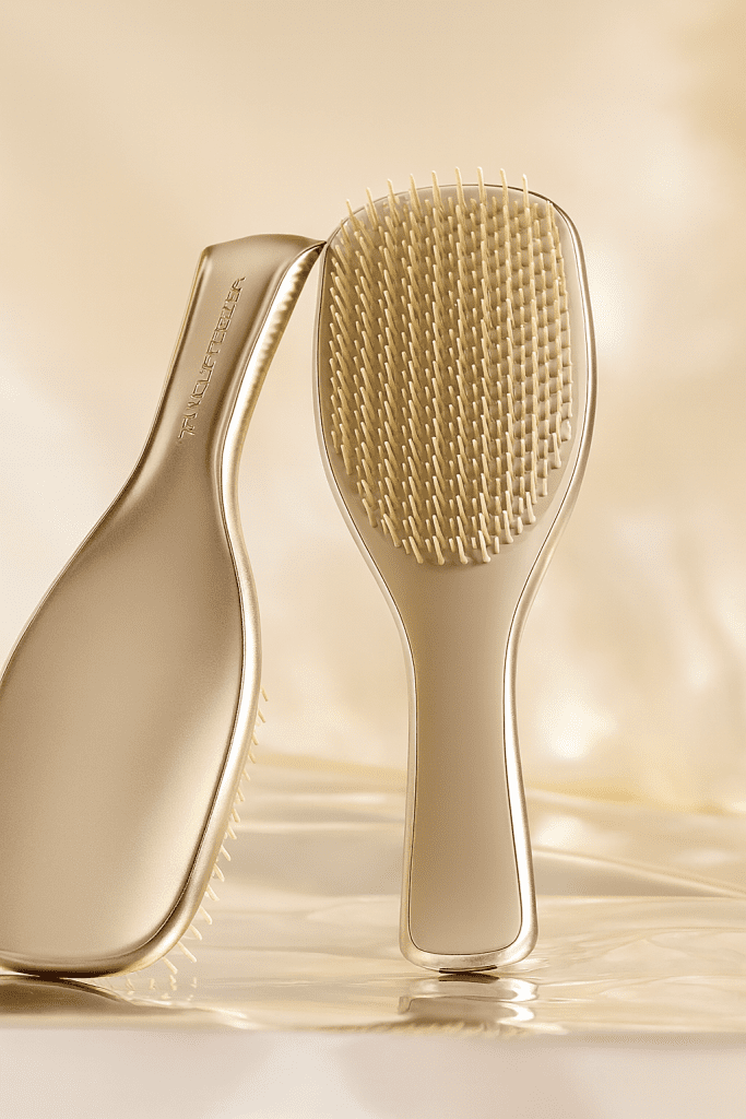 brosse démêlante aux picots souples adaptée au démêlage des cheveux crépus