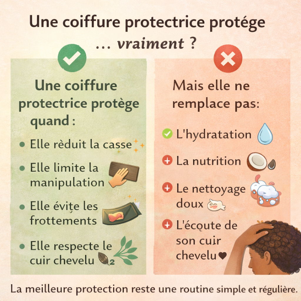 Différence entre vraies coiffures protectrices cheveux crépus et coiffures trop serrées