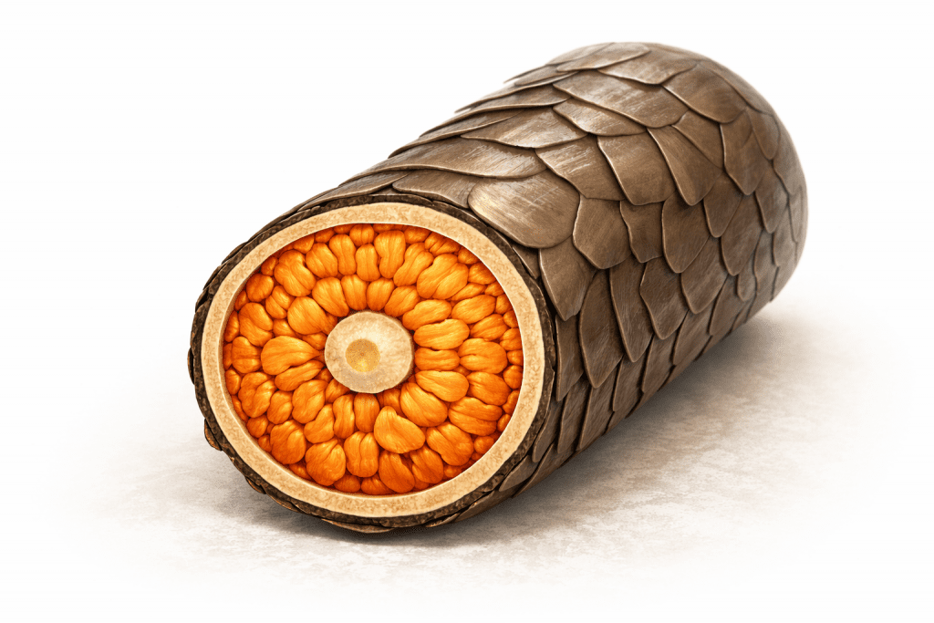 structure de la fibre capillaire cheveux crépus